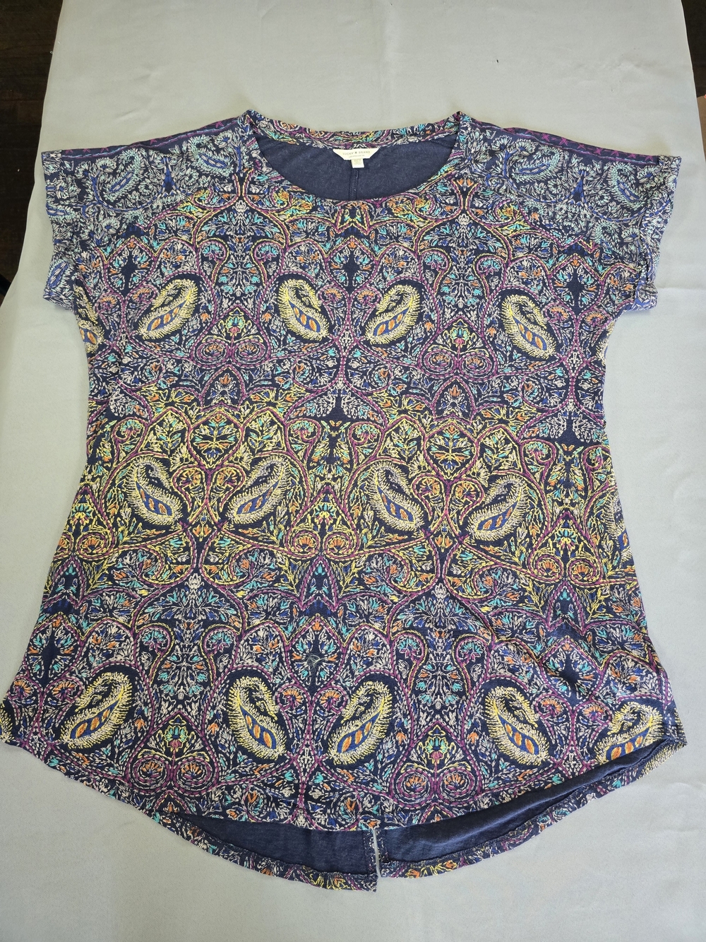 Women’s Multicolor Paisley Short Sleeve Top